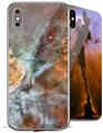 2 Decal style Skin Wraps set for Apple iPhone X and XS Hubble Images - Carina Nebula