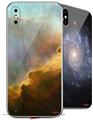 2 Decal style Skin Wraps set for Apple iPhone X and XS Hubble Images - Gases in the Omega-Swan Nebula