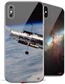2 Decal style Skin Wraps set for Apple iPhone X and XS Hubble Images - Hubble Orbiting Earth