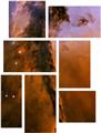 Hubble Images - Stellar Spire in the Eagle Nebula - 7 Piece Fabric Peel and Stick Wall Skin Art (50x38 inches)