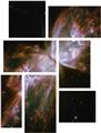 Hubble Images - Butterfly Nebula - 7 Piece Fabric Peel and Stick Wall Skin Art (50x38 inches)