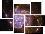Hubble Images - Spitzer Hubble Chandra - 7 Piece Fabric Peel and Stick Wall Skin Art (50x38 inches)