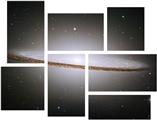 Hubble Images - The Sombrero Galaxy - 7 Piece Fabric Peel and Stick Wall Skin Art (50x38 inches)